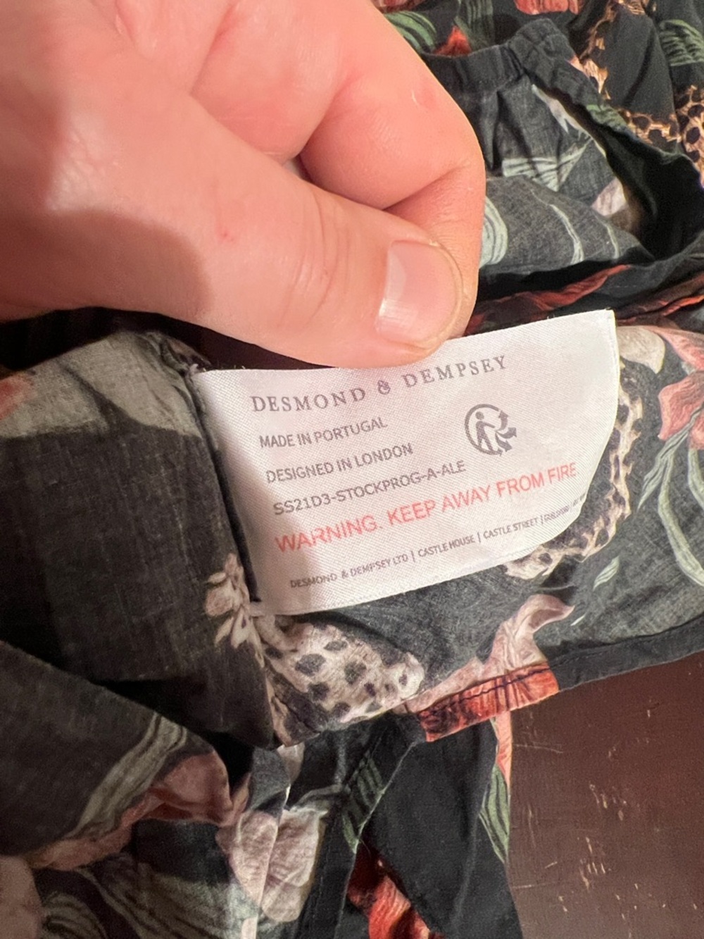Leopard & Floral Satin Pajama Top - Black with Rust Floral - Picture 11 of 15